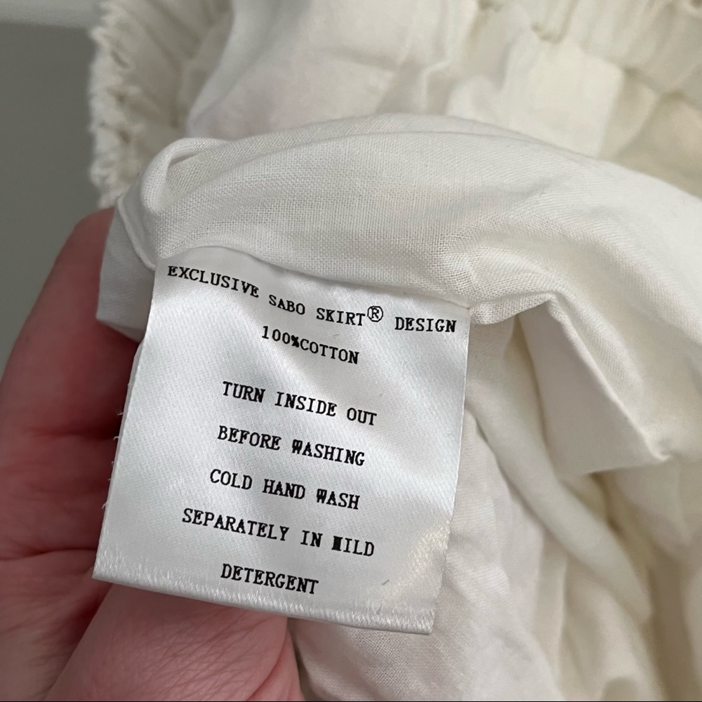 Sabo Skirt Eyelet White Ruffle Skirt XS - Picture 5 of 5